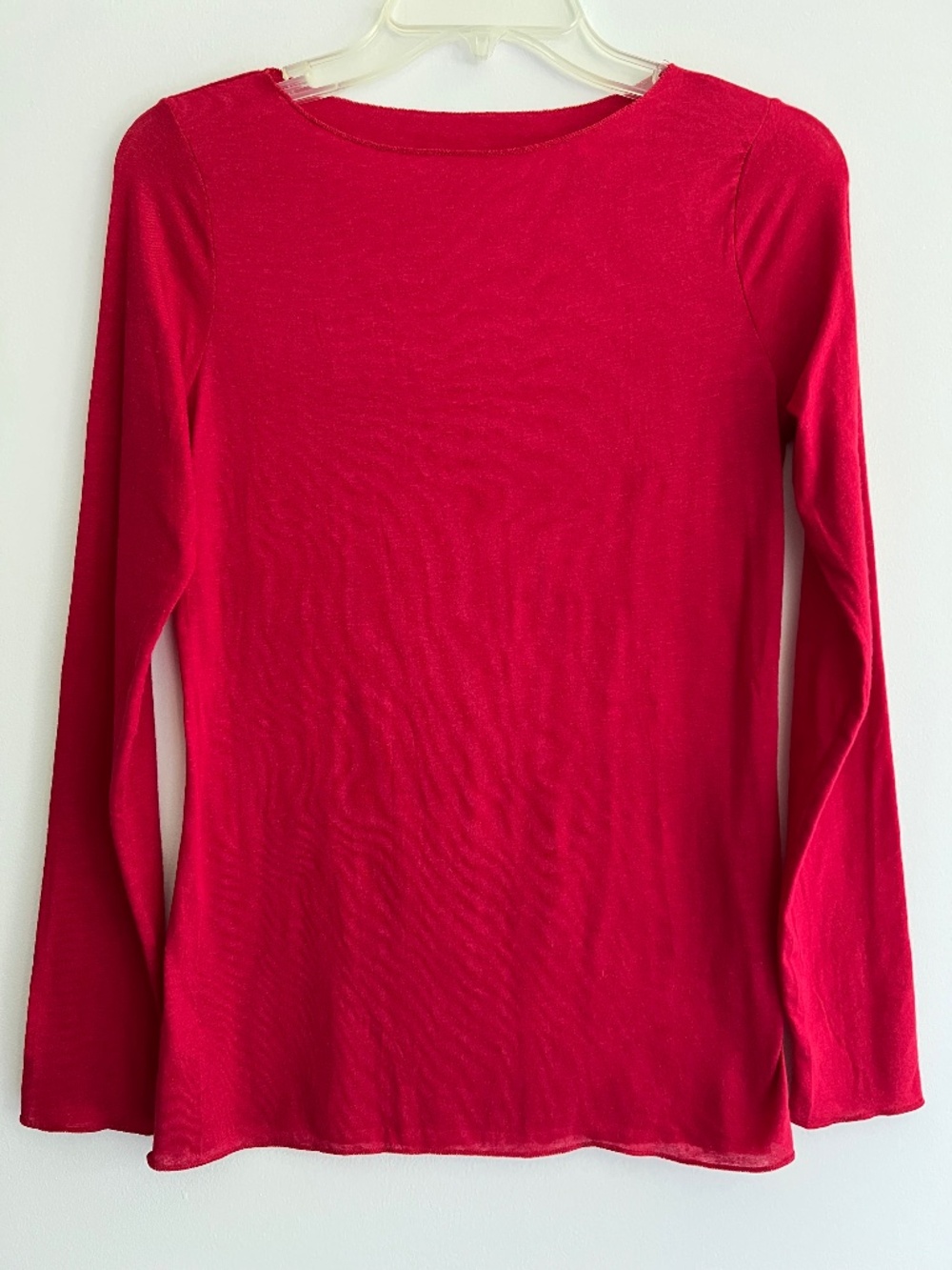 Intimissimi Cashmere Blend Red Long Sleeve Boat Neck Ultralight Top Size Large - Picture 2 of 7